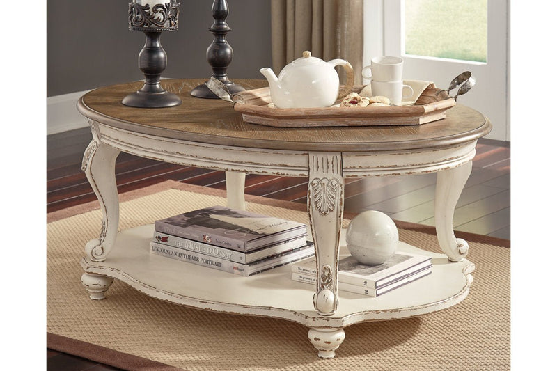 Realyn White/Brown Coffee Table - Lara FurnitureCoffee Table