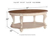 Realyn White/Brown Coffee Table - Lara FurnitureCoffee Table