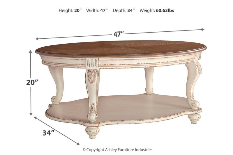 Realyn White/Brown Coffee Table - Lara FurnitureCoffee Table