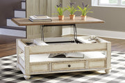 Realyn White/Brown Coffee Table with Lift Top - Lara FurnitureCoffee Table
