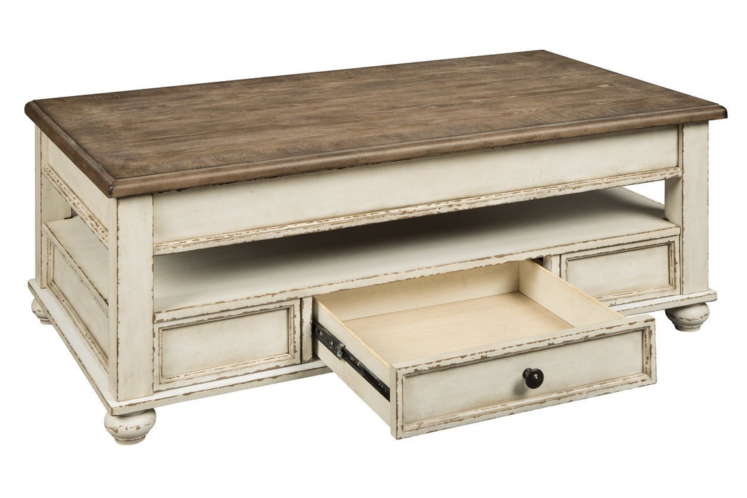 Realyn White/Brown Coffee Table with Lift Top - Gate FurnitureCoffee Table