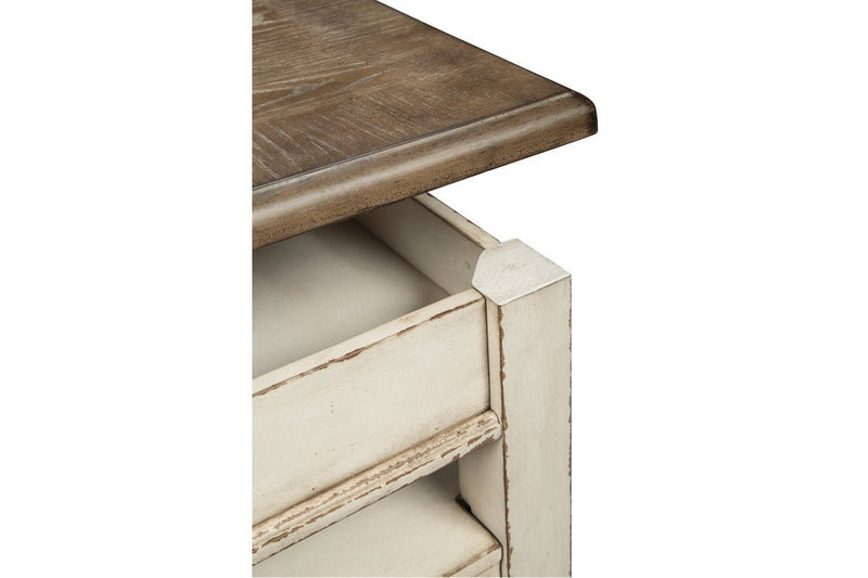 Realyn White/Brown Coffee Table with Lift Top - Lara FurnitureCoffee Table