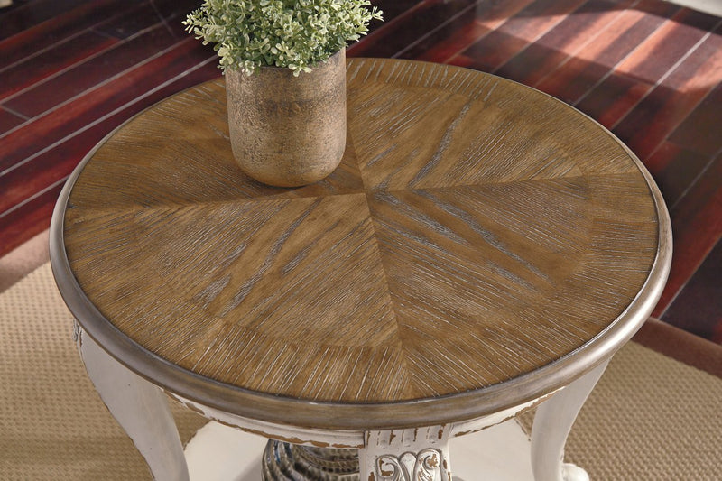 Realyn White/Brown End Table - Lara FurnitureEnd Table
