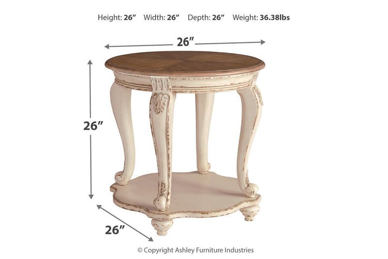 Realyn White/Brown End Table - Lara FurnitureEnd Table