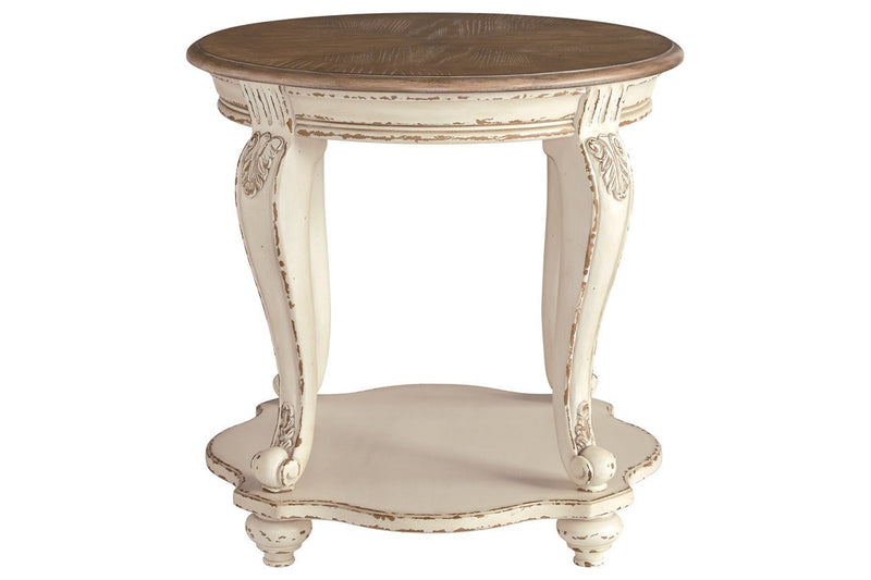 Realyn White/Brown End Table - Lara FurnitureEnd Table