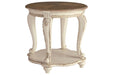 Realyn White/Brown End Table - Gate FurnitureEnd Table