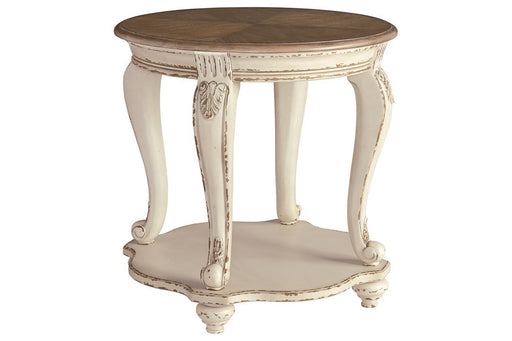 Realyn White/Brown End Table - Lara FurnitureEnd Table