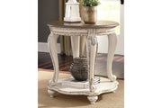Realyn White/Brown End Table - Lara FurnitureEnd Table