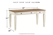 Realyn White/Brown Home Office Lift Top Desk - Lara FurnitureOffice Desks