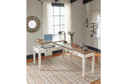 Realyn White/Brown Home Office Lift Top Desk - Lara FurnitureOffice Desks