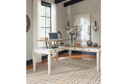 Realyn White/Brown Home Office Lift Top Desk - Lara FurnitureOffice Desks