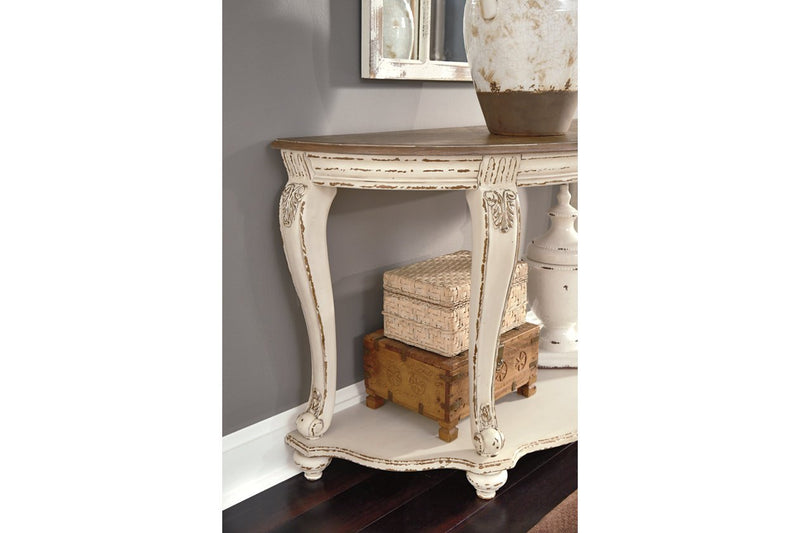 Realyn White/Brown Sofa Table - Lara FurnitureSofa Table