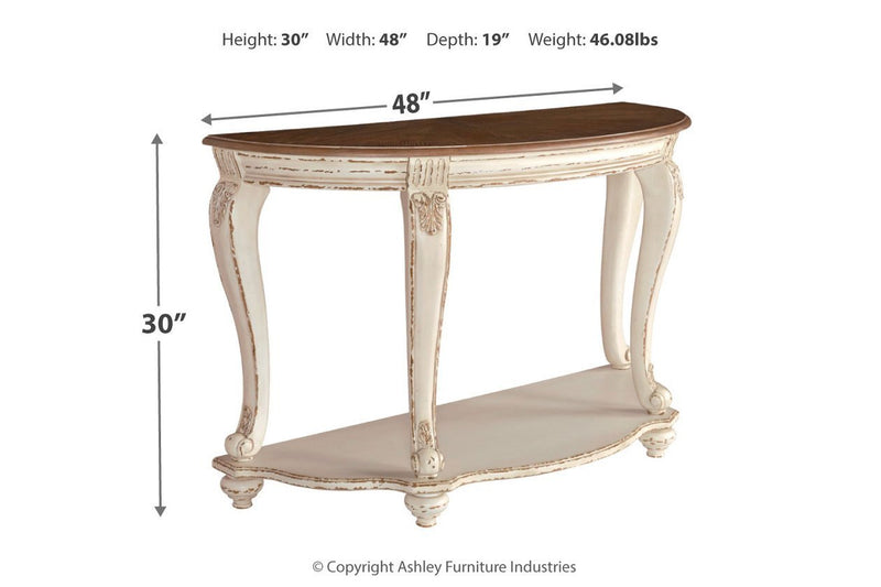 Realyn White/Brown Sofa Table - Lara FurnitureSofa Table