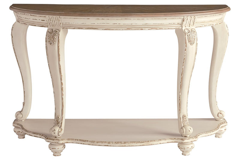 Realyn White/Brown Sofa Table - Lara FurnitureSofa Table
