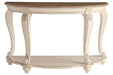 Realyn White/Brown Sofa Table - Gate FurnitureSofa Table