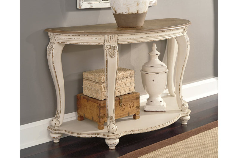 Realyn White/Brown Sofa Table - Lara FurnitureSofa Table