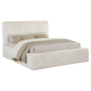 Rebecca Faux Fur Upholstered Queen Bed Cream - 306141Q