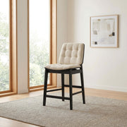 Redbridge Upholstered Counter Chair Cream and Black (Set of 2) - 193959BLK