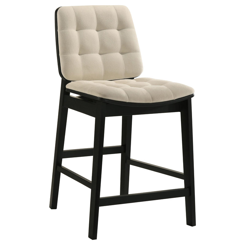 Redbridge Upholstered Counter Chair Cream and Black (Set of 2) - 193959BLK