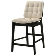 Redbridge Upholstered Counter Chair Cream and Black (Set of 2) - 193959BLK