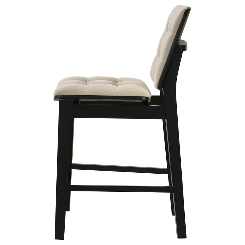 Redbridge Upholstered Counter Chair Cream and Black (Set of 2) - 193959BLK