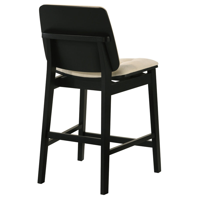 Redbridge Upholstered Counter Chair Cream and Black (Set of 2) - 193959BLK