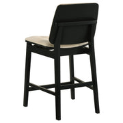 Redbridge Upholstered Counter Chair Cream and Black (Set of 2) - 193959BLK