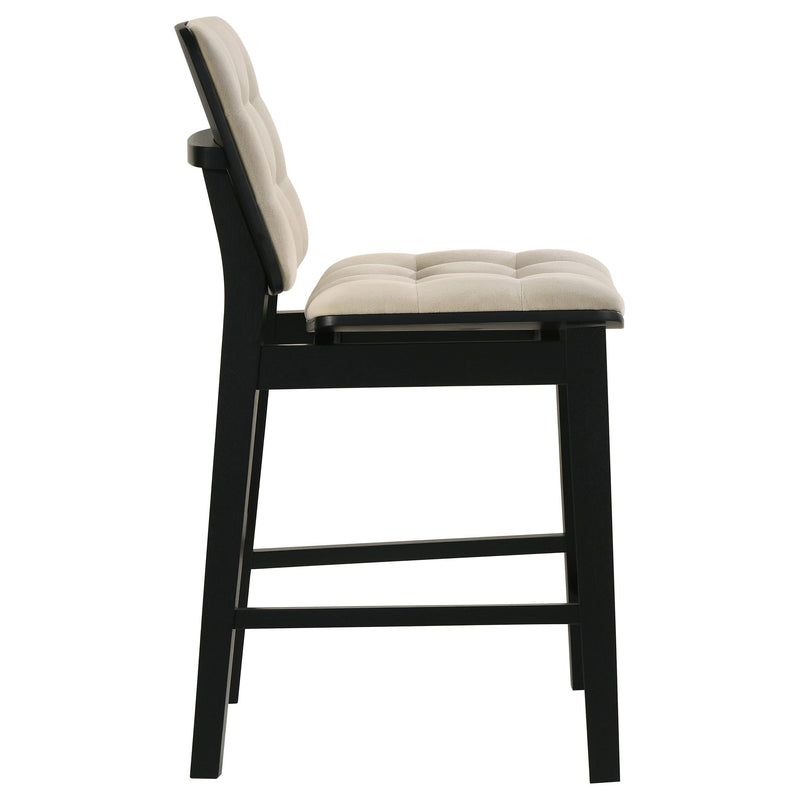 Redbridge Upholstered Counter Chair Cream and Black (Set of 2) - 193959BLK