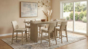 Redbridge Upholstered Counter Chair Cream and Natural Oak (Set of 2) - 193959NAT