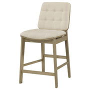 Redbridge Upholstered Counter Chair Cream and Natural Oak (Set of 2) - 193959NAT