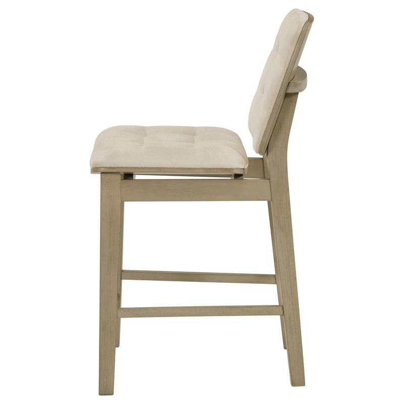 Redbridge Upholstered Counter Chair Cream and Natural Oak (Set of 2) - 193959NAT
