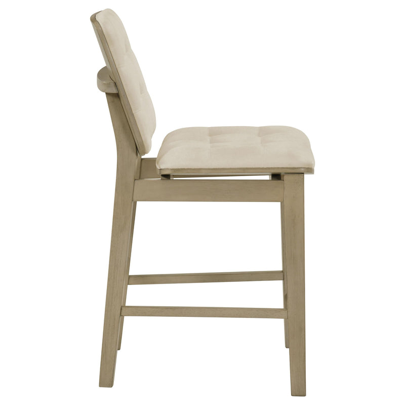 Redbridge Upholstered Counter Chair Cream and Natural Oak (Set of 2) - 193959NAT