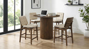 Redbridge Upholstered Counter Chair Cream and Walnut (Set of 2) - 193959WAL