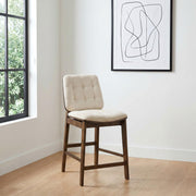 Redbridge Upholstered Counter Chair Cream and Walnut (Set of 2) - 193959WAL