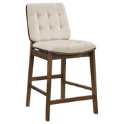 Redbridge Upholstered Counter Chair Cream and Walnut (Set of 2) - 193959WAL