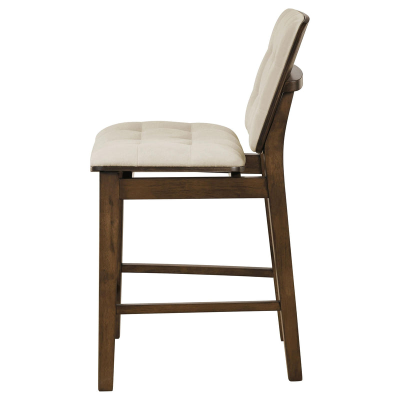 Redbridge Upholstered Counter Chair Cream and Walnut (Set of 2) - 193959WAL