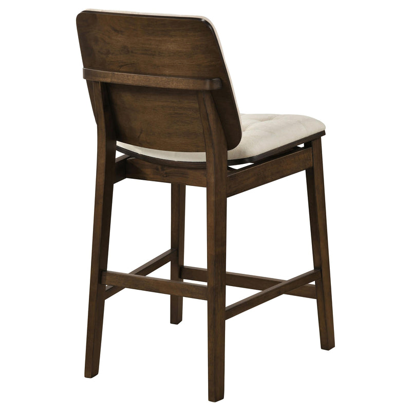 Redbridge Upholstered Counter Chair Cream and Walnut (Set of 2) - 193959WAL