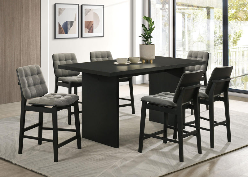 Redbridge Upholstered Counter Chair Grey and Black (Set of 2) - 193969BLK