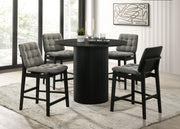 Redbridge Upholstered Counter Chair Grey and Black (Set of 2) - 193969BLK