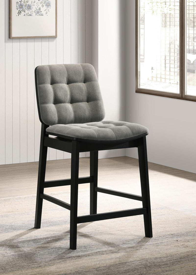 Redbridge Upholstered Counter Chair Grey and Black (Set of 2) - 193969BLK