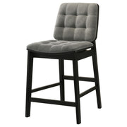 Redbridge Upholstered Counter Chair Grey and Black (Set of 2) - 193969BLK