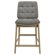 Redbridge Upholstered Counter Chair Grey and Natural Oak (Set of 2) - 193969NAT