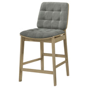Redbridge Upholstered Counter Chair Grey and Natural Oak (Set of 2) - 193969NAT