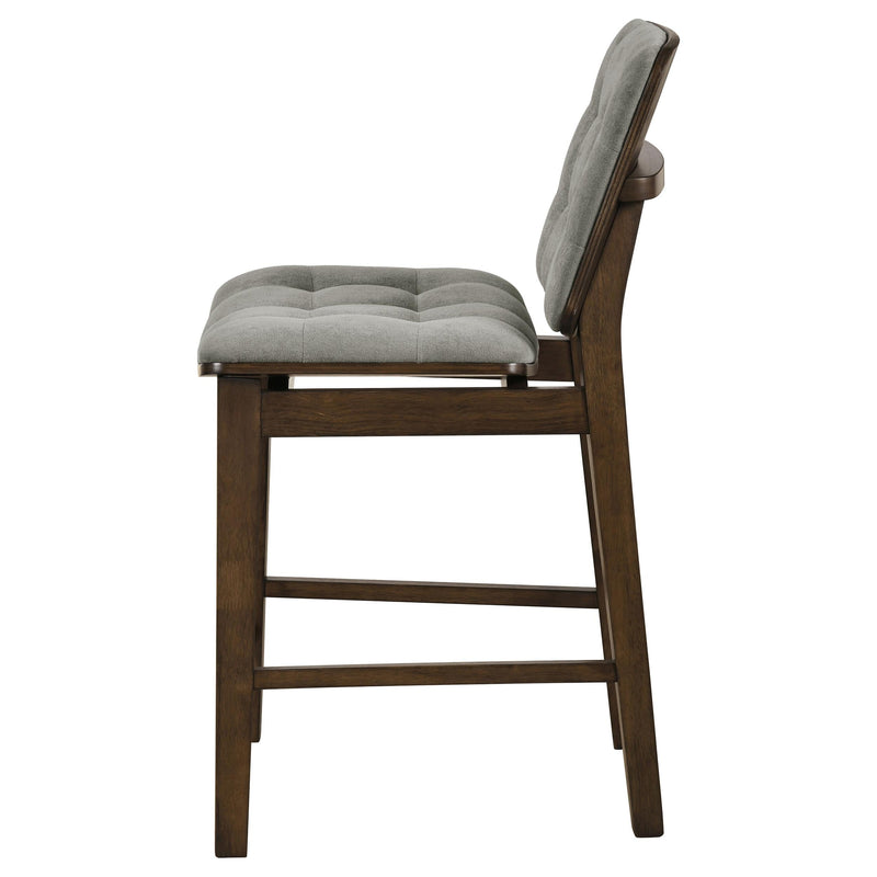 Redbridge Upholstered Counter Chair Grey and Walnut (Set of 2) - 193969WAL