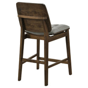 Redbridge Upholstered Counter Chair Grey and Walnut (Set of 2) - 193969WAL