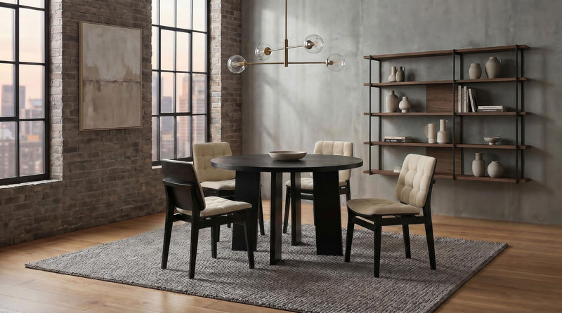 Redbridge Upholstered Side Chair Cream and Black (Set of 2) - 193952BLK