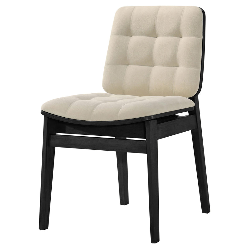 Redbridge Upholstered Side Chair Cream and Black (Set of 2) - 193952BLK