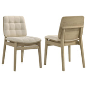 Redbridge Upholstered Side Chair Cream and Natural Oak (Set of 2) - 193952NAT