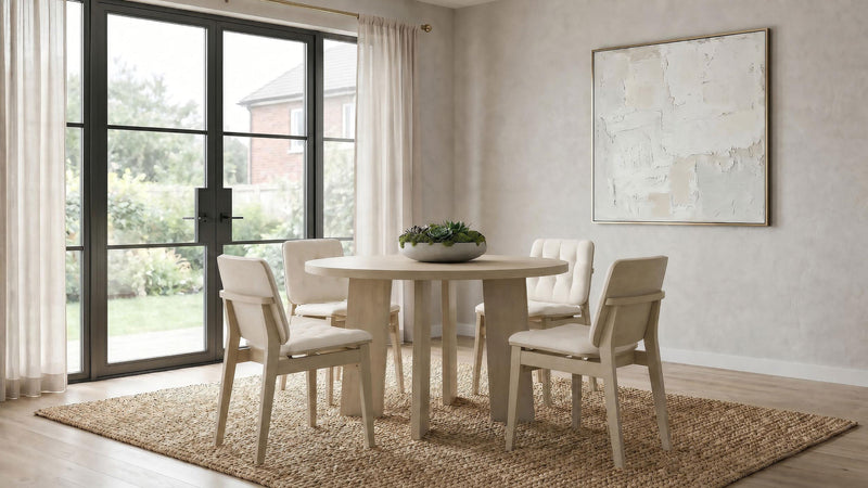 Redbridge Upholstered Side Chair Cream and Natural Oak (Set of 2) - 193952NAT