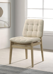Redbridge Upholstered Side Chair Cream and Natural Oak (Set of 2) - 193952NAT